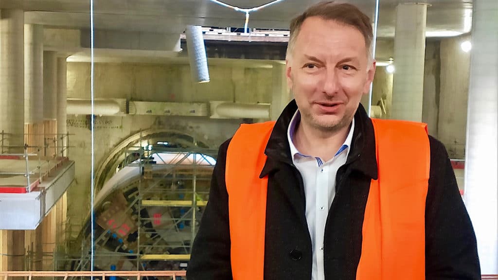 Le tuunelier Coline est arrivé à la future station Oullins Centre