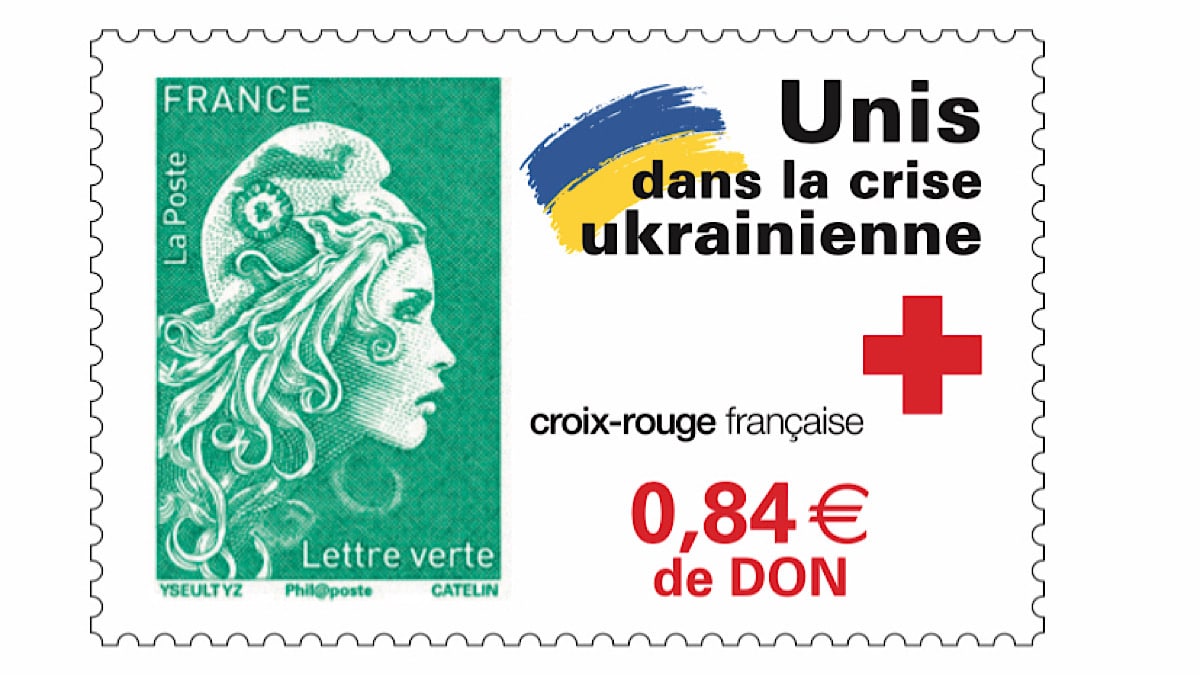 Un timbre « Unis dans la crise ukrainienne » en vente à Lyon