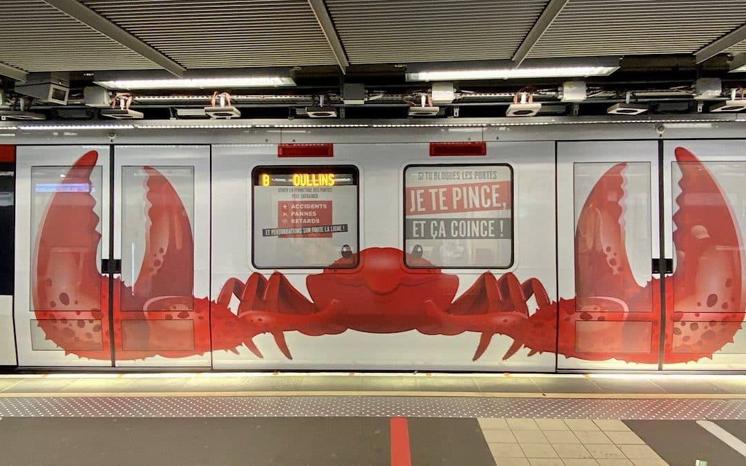 Lyon : pourquoi ce crabe sur les rames du métro ?