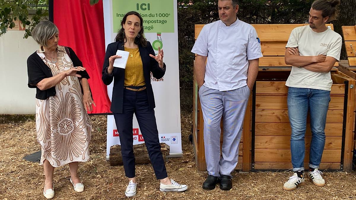 inauguration d'un composteur au Bob